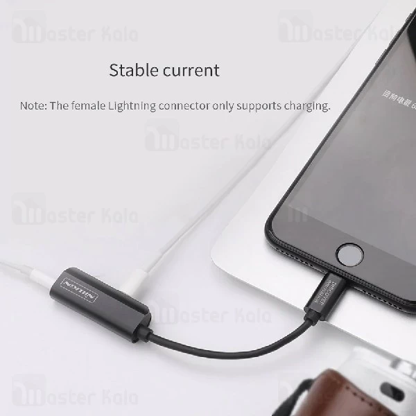کابل تبدیل لایتنینگ اتصال همزمان جک AUX و شارژر Nillkin Rock Power