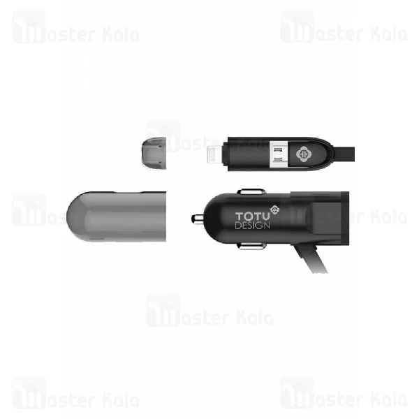 شارژر فندکی توتو Totu Good Partner 3.4A با کابل دو کاره متصل