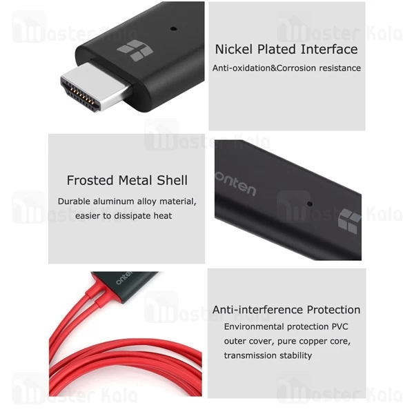 کابل HDMI لایتنینگ ONTEN OTN-7575S Plug And Play انتقال تصویر و شارژ