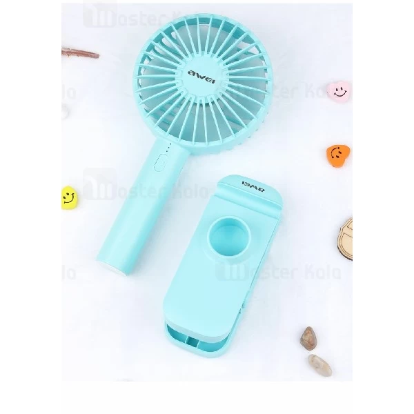 پنکه فانتزی چندکاره Awei F1 Handheld Fan 2 in 1 Holder