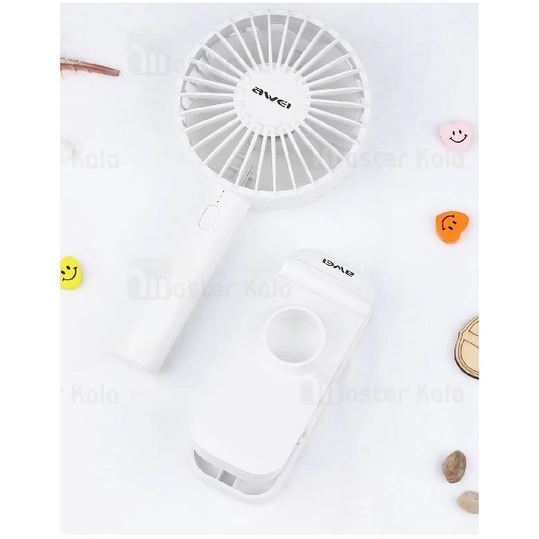 پنکه فانتزی چندکاره Awei F1 Handheld Fan 2 in 1 Holder