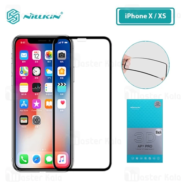 محافظ صفحه شیشه ای تمام صفحه نیلکین Apple iPhone X / XS Nillkin 3D AP+ Pro