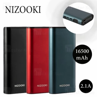 پاوربانک 16500 میلی آمپر Nizooki K16 Metal Shell دو پورت با توان 2.1 آمپر