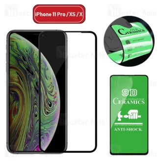 محافظ صفحه نانو سرامیک تمام صفحه و تمام چسب آیفون Apple iPhone 11 Pro / XS / X Glass