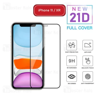 محافظ صفحه شیشه ای تمام صفحه تمام چسب آیفون Apple iPhone 11 / iPhone XR 21D Glass