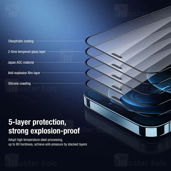 گلس نیلکین Apple iPhone 12 Pro Nillkin Amazing 2-in-1 HD Full Screen Tempered Glass Screen Protector