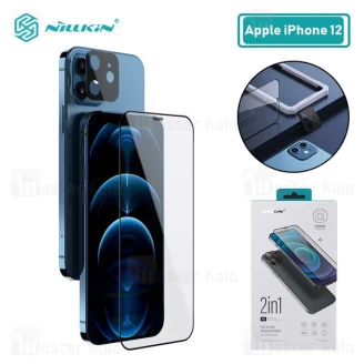محافظ صفحه شیشه ای تمام صفحه آیفون Apple iPhone 12 Nillkin Amazing 2-in-1 HD Glass + محافظ لنز