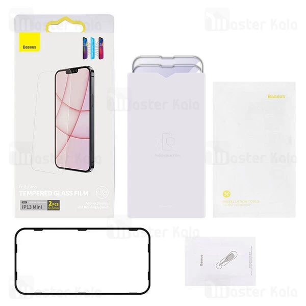گلس Apple iPhone 13 Mini Baseus Anti Blue Light Full-Glass 0.3mm SGBL020302