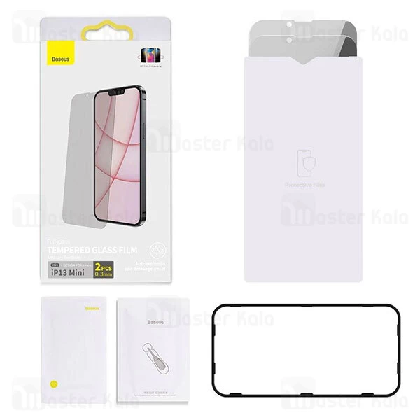 گلس Apple iPhone 13 Mini Baseus Anti Spy Full-Glass 0.3mm Tempered Glass Film SGBL020602