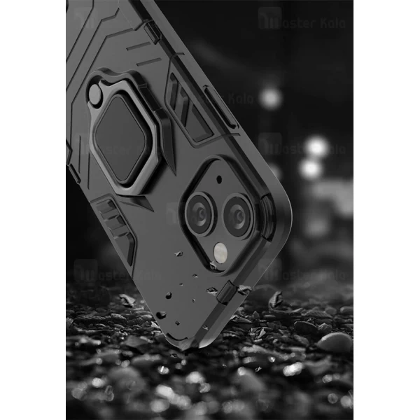 قاب ضد ضربه Apple iPhone 13 Mini Black Panther KEYSION Shockproof Armor Ring Holder Case