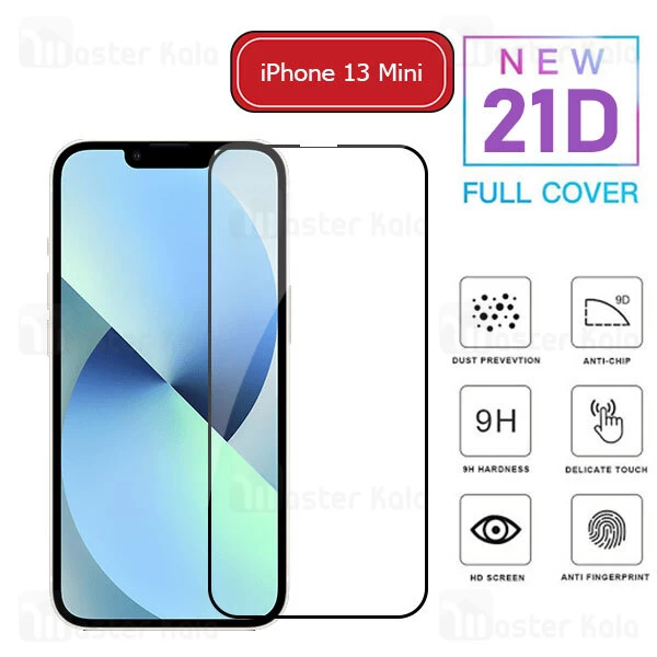 محافظ صفحه شیشه ای تمام صفحه تمام چسب آیفون Apple iPhone 13 Mini 21D Glass