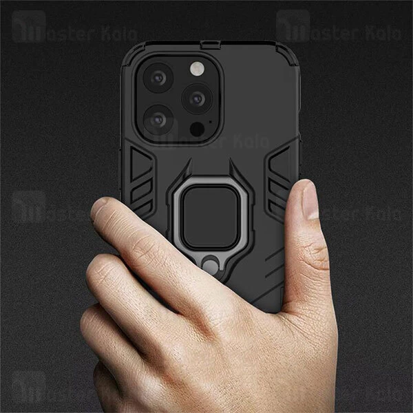 قاب ضد ضربه Apple iPhone 13 Pro Black Panther KEYSION Shockproof Armor Ring Holder Case