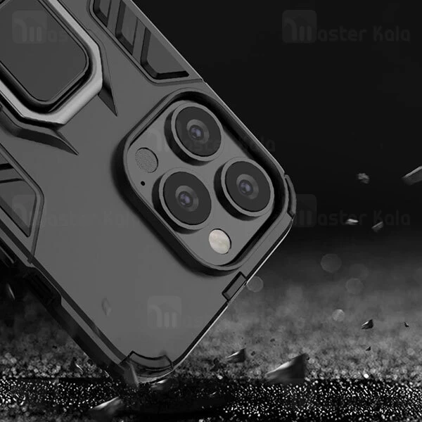 قاب ضد ضربه Apple iPhone 13 Pro Black Panther KEYSION Shockproof Armor Ring Holder Case