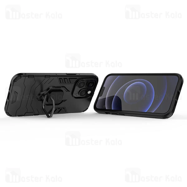 قاب ضد ضربه Apple iPhone 13 Pro Max Black Panther KEYSION Shockproof Armor Ring Holder Case