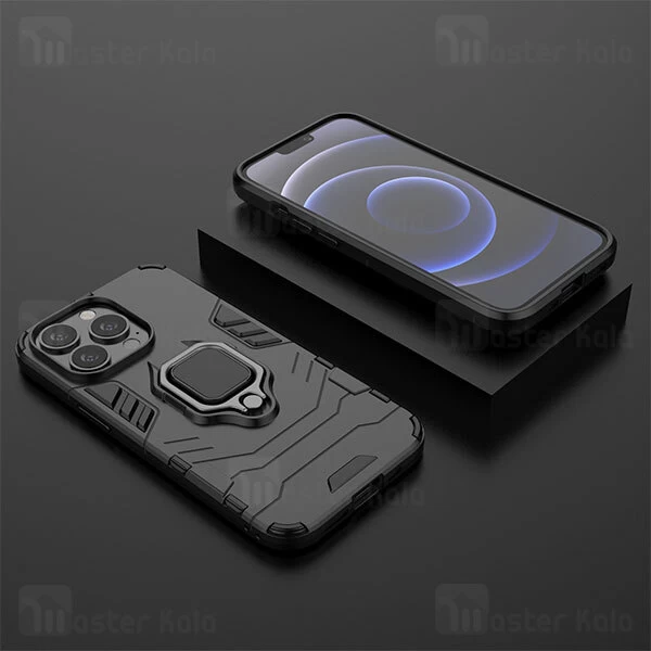 قاب ضد ضربه Apple iPhone 13 Pro Max Black Panther KEYSION Shockproof Armor Ring Holder Case