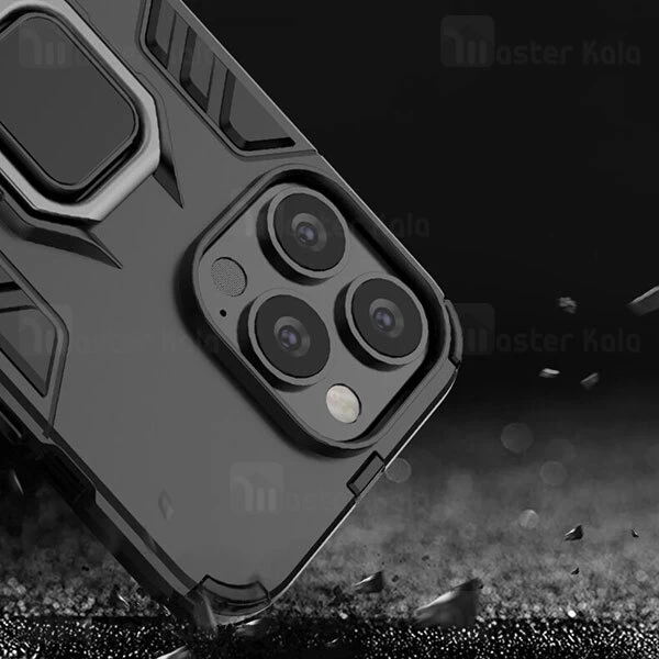 قاب ضد ضربه Apple iPhone 13 Pro Max Black Panther KEYSION Shockproof Armor Ring Holder Case