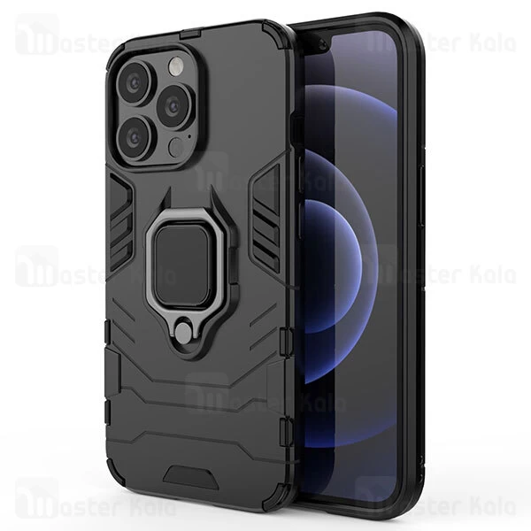 قاب ضد ضربه Apple iPhone 13 Pro Max Black Panther KEYSION Shockproof Armor Ring Holder Case