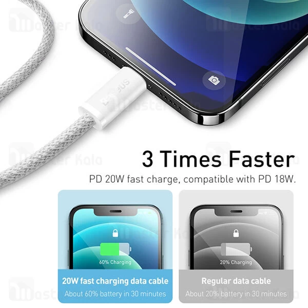 کابل لایتنینگ به تایپ سی Baseus Dynamic Series Fast Charging Data Cable Type-C to iP CALD000102 20W 2m