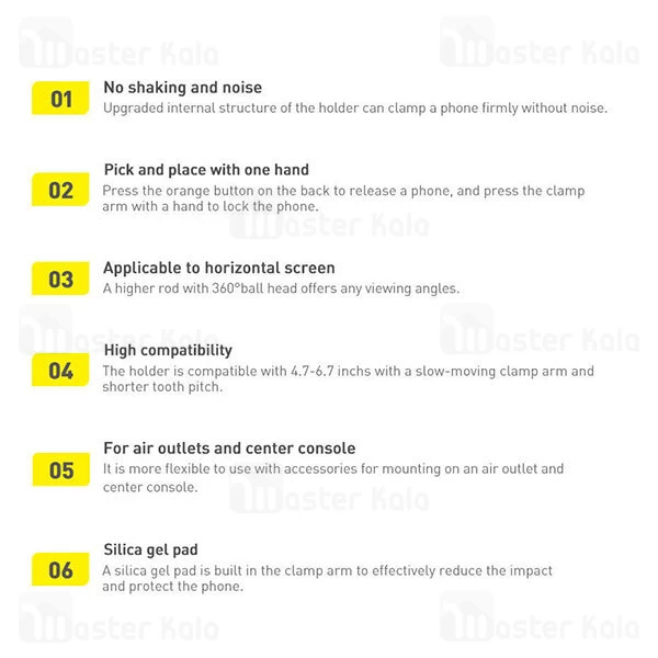 هولدر Baseus Easy Control Clamp Car Mount Holder Air Outlet Version SUYK000201