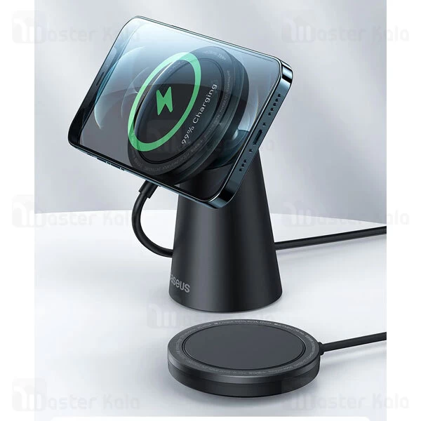 هولدر و شارژر وایرلس بیسوس Baseus Simple Magnetic CCJJ000001 توان 15 وات مناسب آیفون 12 به بعد