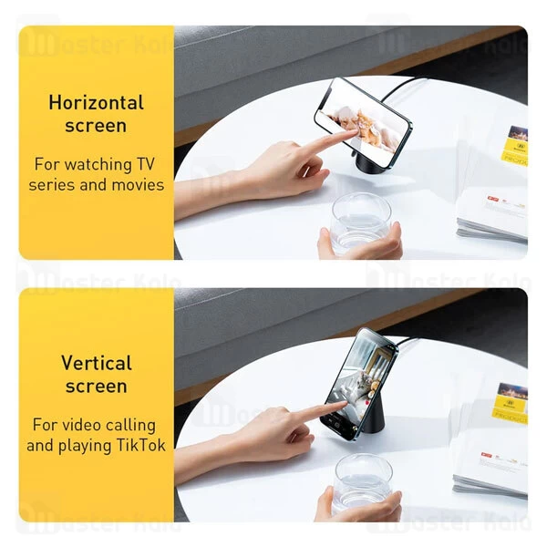 هولدر و شارژر وایرلس بیسوس Baseus Simple Magnetic CCJJ000001 توان 15 وات مناسب آیفون 12 به بعد