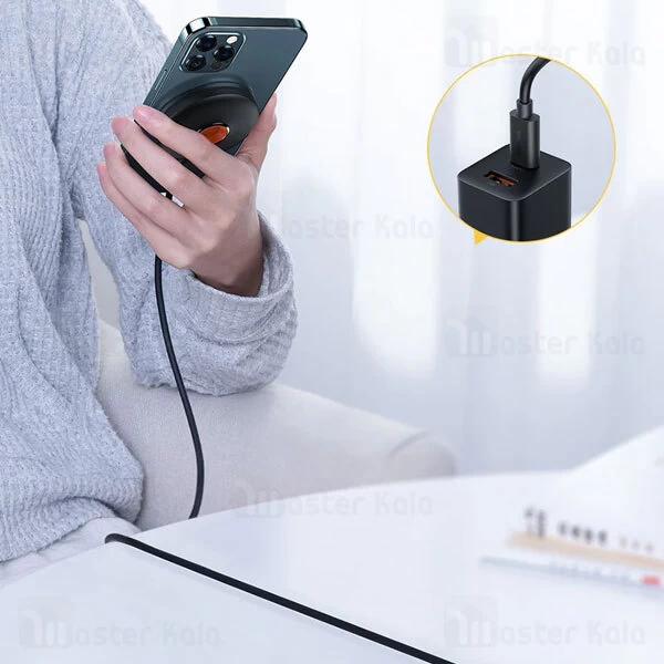 هولدر و شارژر وایرلس بیسوس Baseus Simple Magnetic CCJJ000001 توان 15 وات مناسب آیفون 12 به بعد