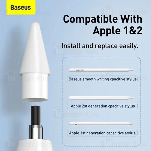 نوک یدکی قلم لمسی بیسوس Baseus Smooth Writing Capacitive Stylus Tips SXBC010002 بسته 2 عددی