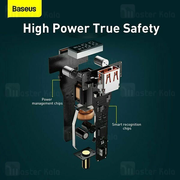 شارژر فندکی Baseus Superme Digital Display Dual U + C PPS Car Charger 100W CCZX-01