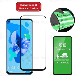 محافظ صفحه نانو سرامیک تمام صفحه و تمام چسب Huawei Nova 5T / Honor 20 / Honor 20 Pro Glass