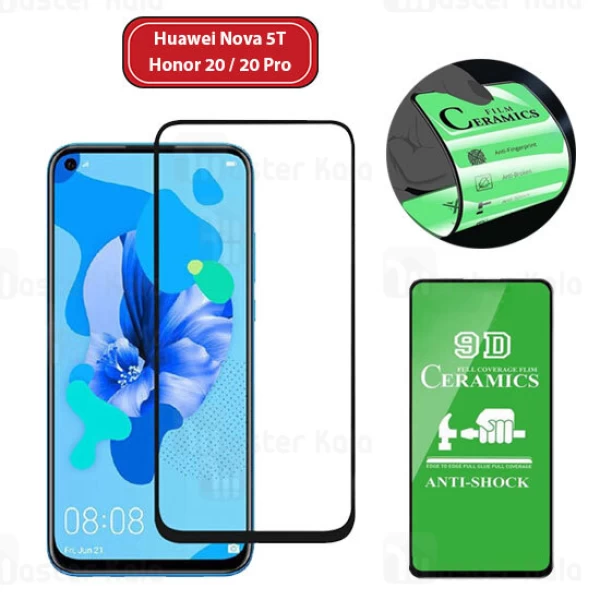 محافظ صفحه نانو سرامیک تمام صفحه و تمام چسب Huawei Nova 5T / Honor 20 / Honor 20 Pro Glass
