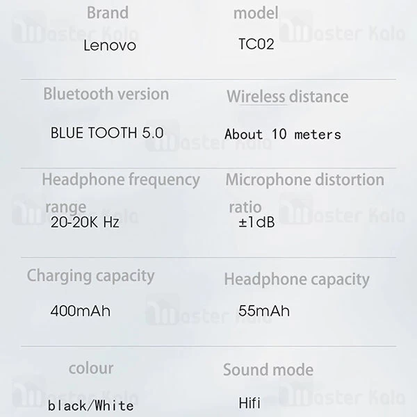 هندزفری بلوتوث Lenovo TC02 TWS Bluetooth Gaming Earbuds