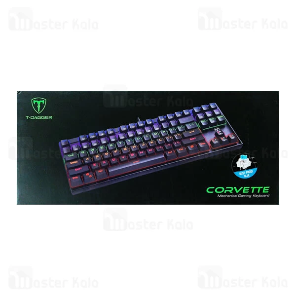 کیبورد سیمی گیمینگ T-Dagger Corvette T-TGK302 Gaming Mechanical Keyboard Backlight