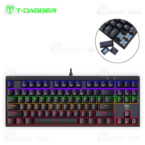 کیبورد سیمی گیمینگ T-Dagger Corvette T-TGK302 Gaming Mechanical Keyboard Backlight