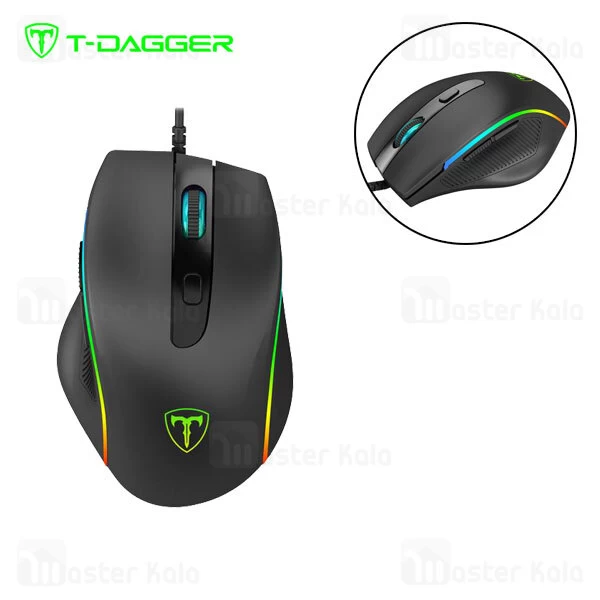موس گیمینگ سیمی T-Dagger Recruit 2 T-TGM108 RGB Gaming Mouse