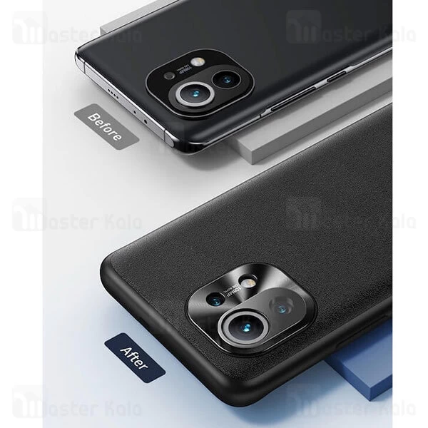قاب محافظ لنز چرمی Xiaomi Mi 11 Baseus Alloy Leather WIXM11-01 Protective Case With a Camera Cover
