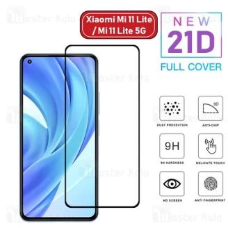 محافظ صفحه شیشه ای تمام صفحه تمام چسب Xiaomi Mi 11 Lite / Mi 11 Lite 5G 21D Glass