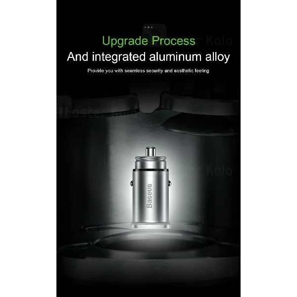 شارژر فندکی فست شارژ Baseus Square metal PPS QC4.0 CCALL-AS01 توان 5 آمپر با پورت Type C