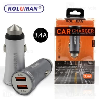 شارژر فندکی کلومن Koluman KC-C700 Car Charger توان 3.4 آمپر و دو پورت