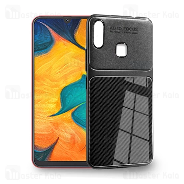 قاب ژله ای طرح چرم فیبر کربنی Samsung Galaxy A20 Auto Focus Fiber Carbon