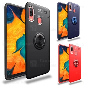 قاب ژله ای طرح چرم انگشتی سامسونگ Samsung Galaxy A20 / A30 AutoFocus Magnetic Ring