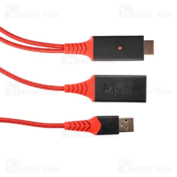 کابل HDMI وای فای دوکاره ارلدام Earldom ET-W4 Wireless Phone HDTV 2 in 1 Cable