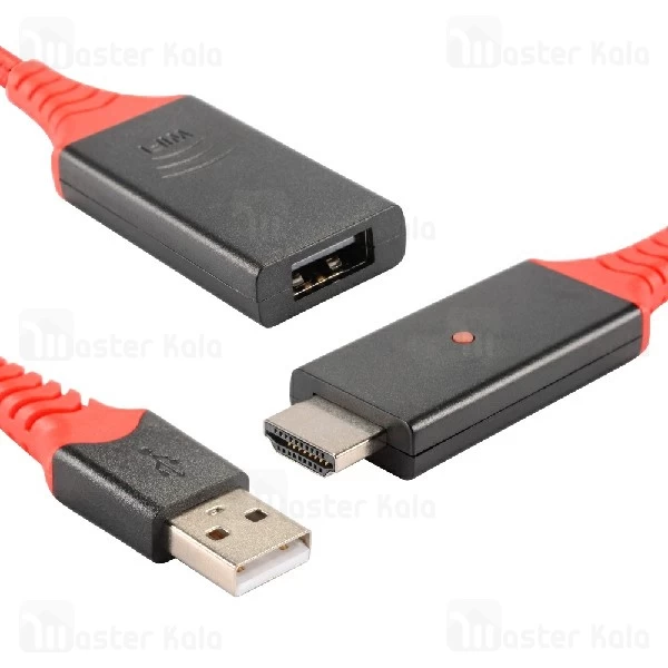 کابل HDMI وای فای دوکاره ارلدام Earldom ET-W4 Wireless Phone HDTV 2 in 1 Cable