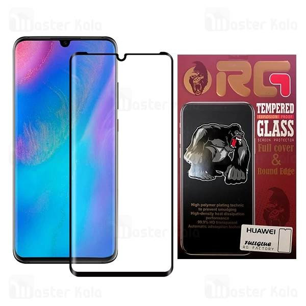 محافظ صفحه شیشه ای تمام صفحه تمام چسب خمیده Huawei P30 Pro RG Glass