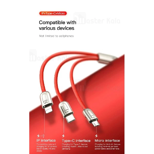 کابل سه سر بیسوس Baseus 3-in-1 of Three Little Pigs CAMLT-PG01 توان 3.5 آمپر