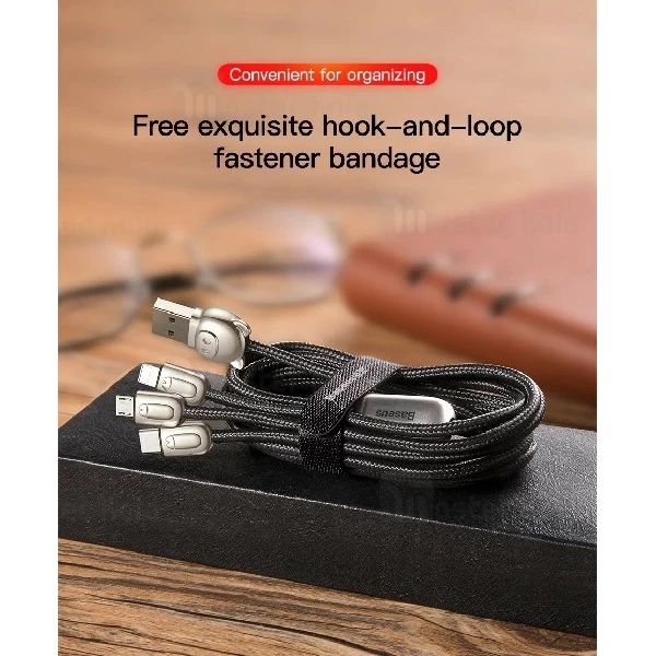 کابل سه سر بیسوس Baseus 3-in-1 of Three Little Pigs CAMLT-PG01 توان 3.5 آمپر