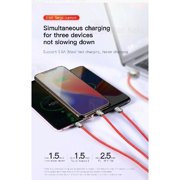 کابل سه سر بیسوس Baseus 3-in-1 of Three Little Pigs CAMLT-PG01 توان 3.5 آمپر