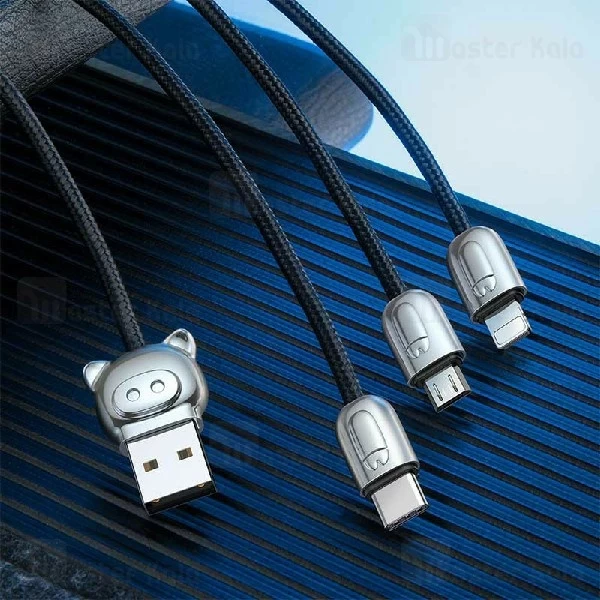 کابل سه سر بیسوس Baseus 3-in-1 of Three Little Pigs CAMLT-PG01 توان 3.5 آمپر
