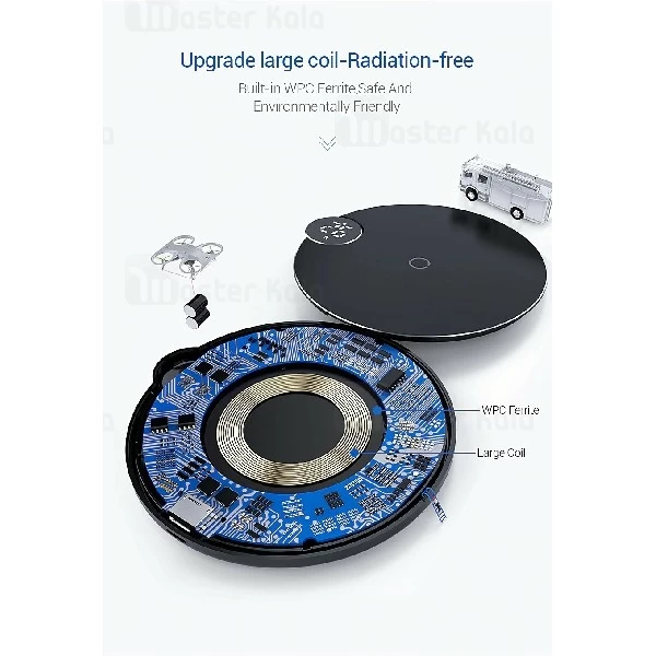 شارژر وایرلس 10 وات بیسوس Baseus Digital LED Display Wireless Charger WXSX-01