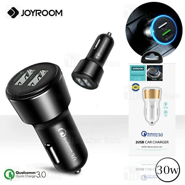 شارژر فندکی فست شارژ جویروم Joyroom CC-032 Phantom QC 3.0 دو پورت