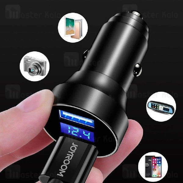 شارژر فندکی جویروم Joyroom JR-C07 Digital Car Charger توان 4.8 آمپر
